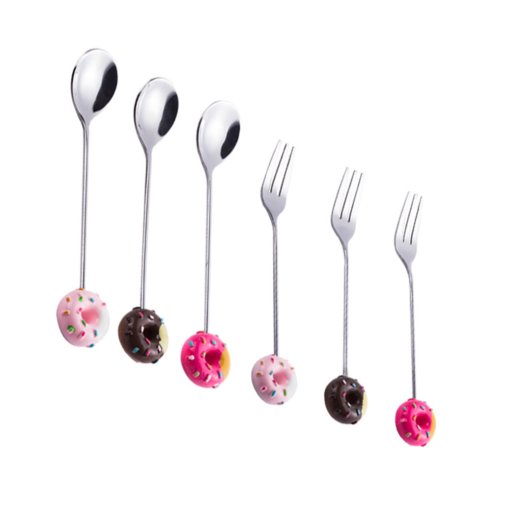 Coffee Jelly Tea - 4Pcs Eye Catching Doughnut Design Stainless