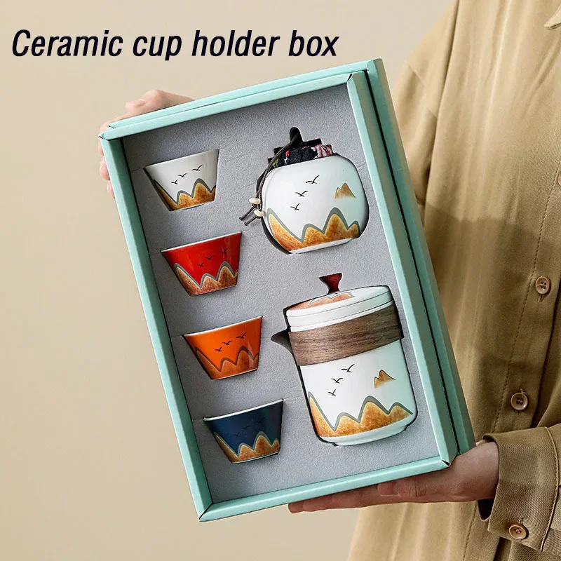 Coffee Tea Set Up - Gift Box,Chinese Style Ceramic Tea Cup,Porcelain
