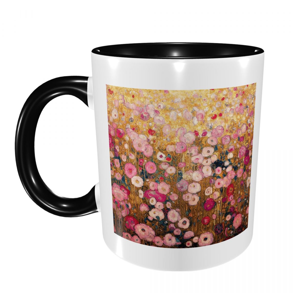 Coffee Tea Garden - Gustav Klimt Pink Flower Garden Mug