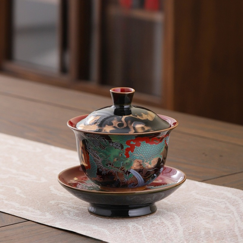 Coffee Tea Set Up - Creative Retro Ceramic Gaiwan Set Tea