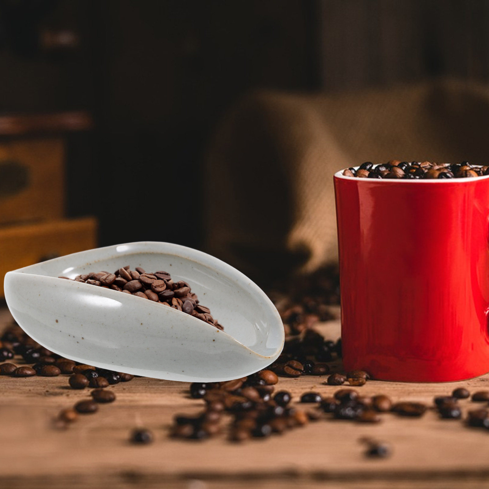 Ceramic Coffee Bean Dosing Tra - Coffee Tea Beans review and price