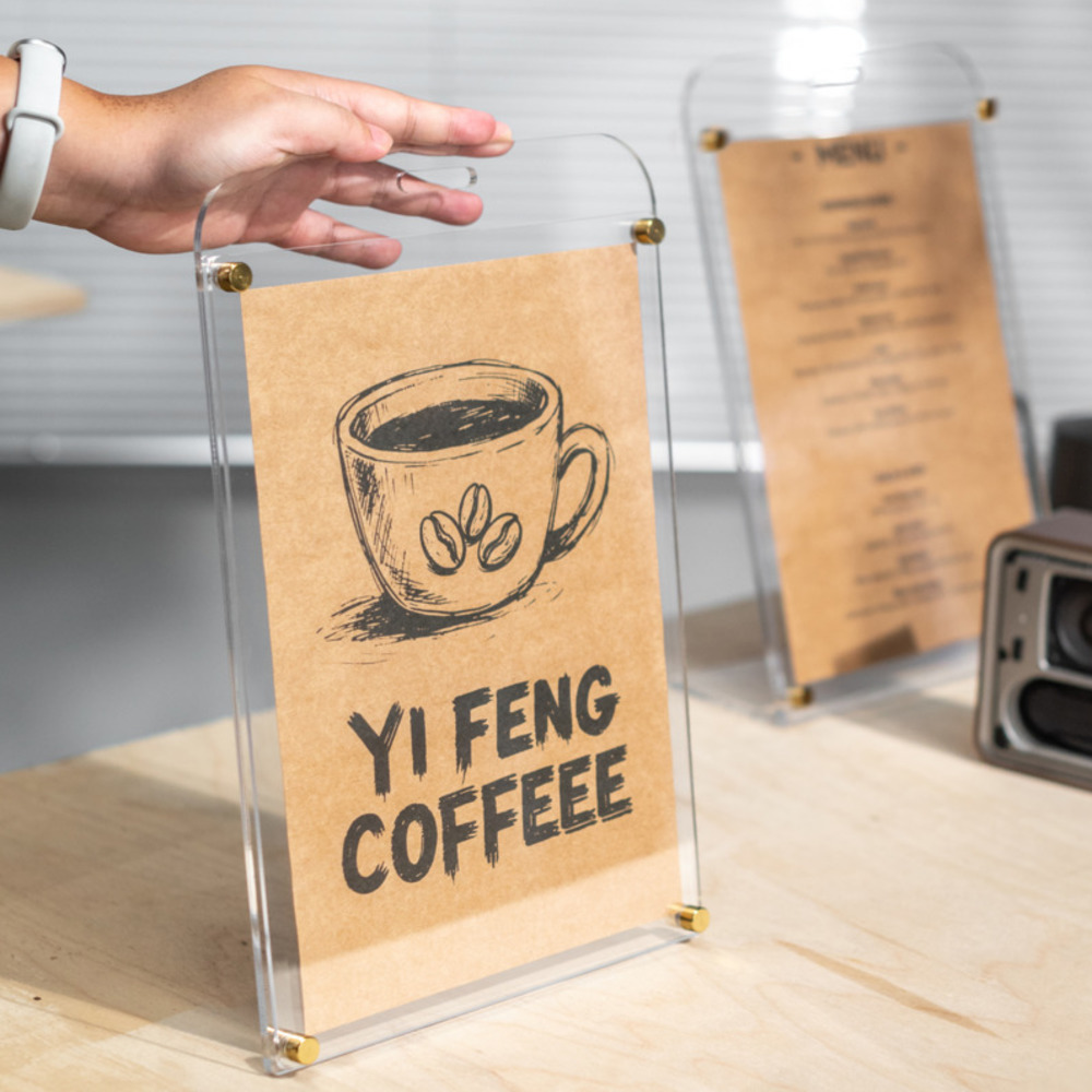 1PCS A4 Display Stand Transpar - Coffee Tea Menu review and price