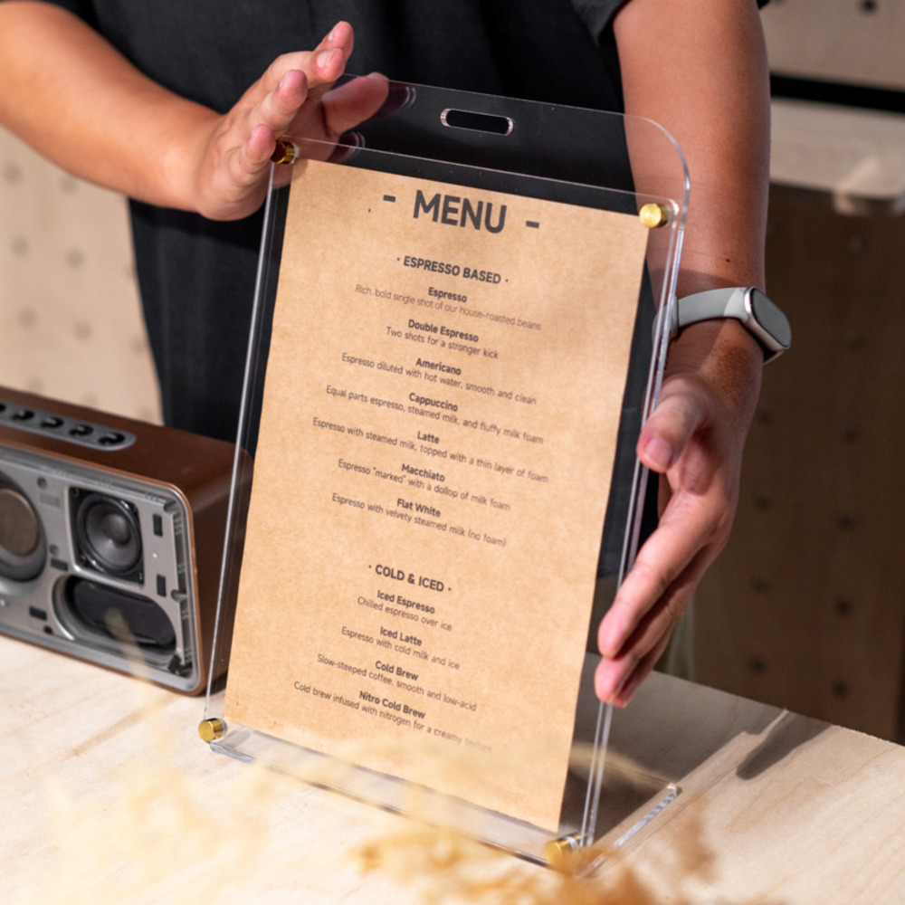 1PCS A4 Display Stand Transpar - Coffee Tea Menu review and price