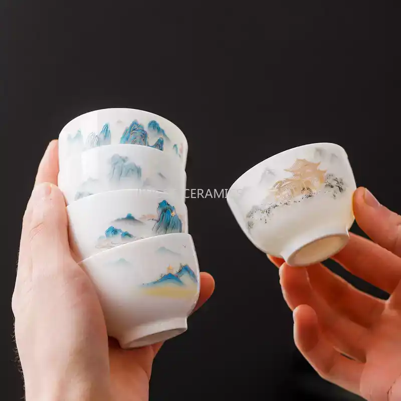 4PCS Ceramic Mini Tea Cup, Sma - Coffee Tea Set Up review and price