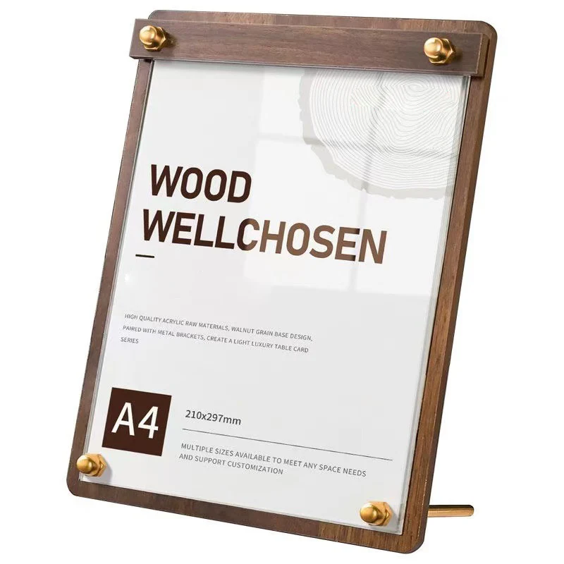 Custom A4 A5 Wood‑Grain Acryli - Coffee Tea Menu review and price