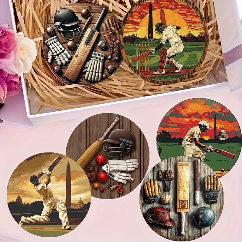 6pcs Retro Cricket Sports Them - Coffee Tea Etc review and price