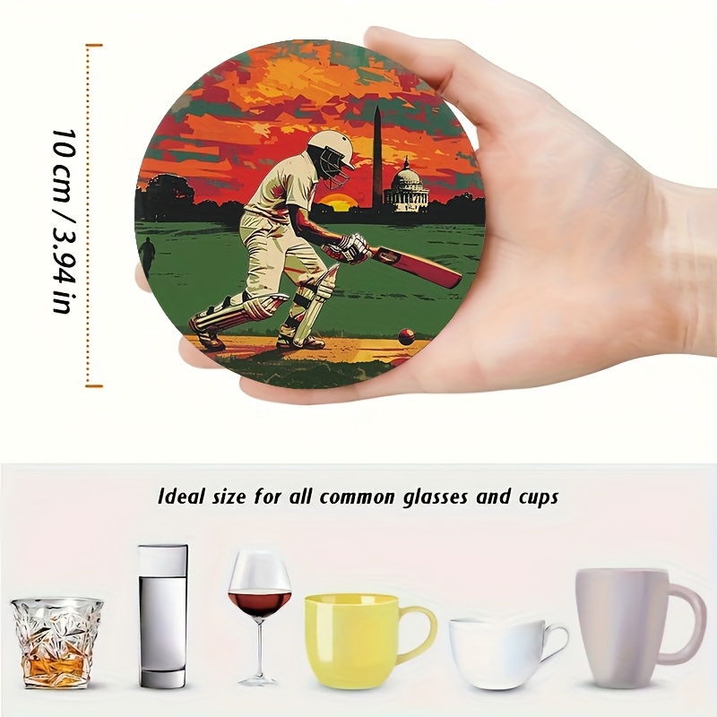 6pcs Retro Cricket Sports Them - Coffee Tea Etc review and price