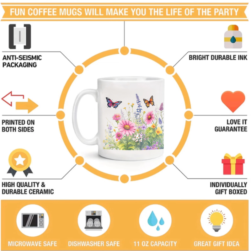 Ceramic cup white flower garde - Coffee Tea Garden review and price