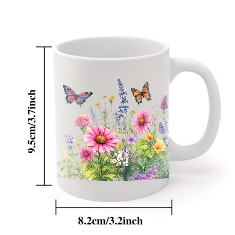 Ceramic cup white flower garde - Coffee Tea Garden review and price
