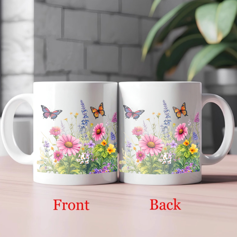 Ceramic cup white flower garde - Coffee Tea Garden review and price