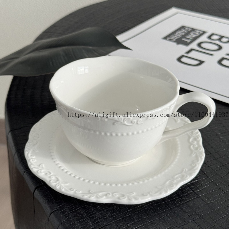 French Light Luxury Embossed F - Coffee Tea Set Up review and price