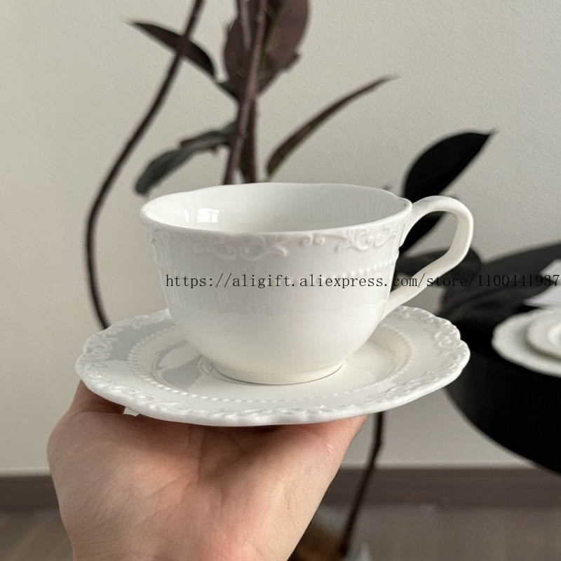 French Light Luxury Embossed F - Coffee Tea Set Up review and price